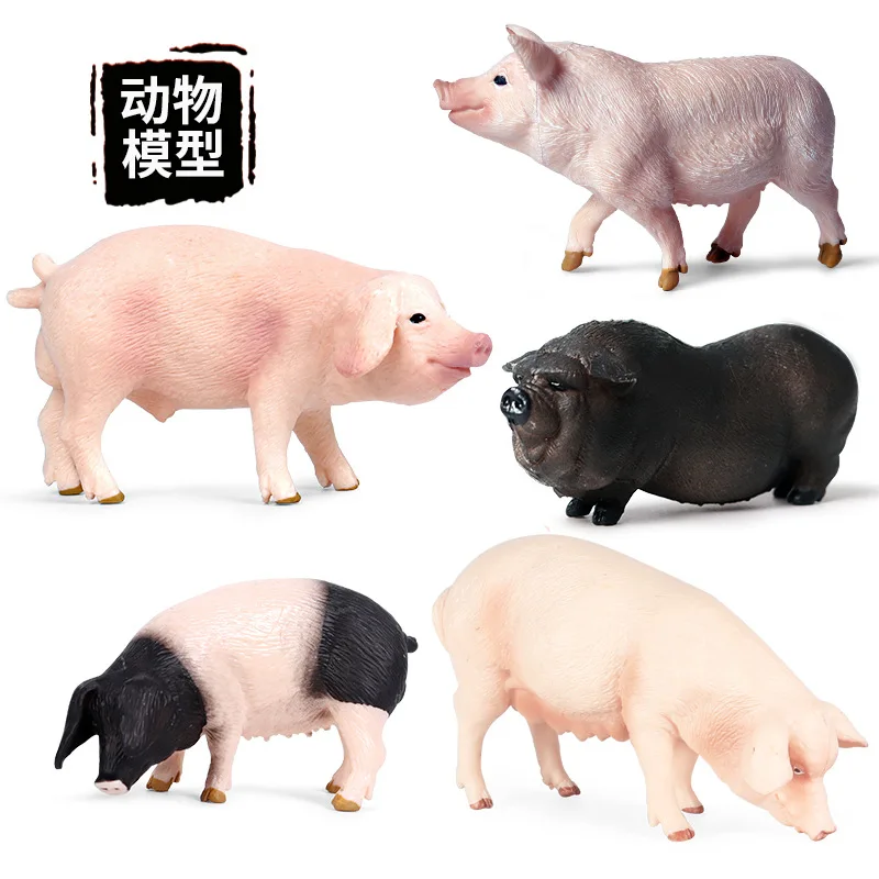 Simulated Solid Animal Model Farm Poultry Big Sow Black Pig Wild Pig Toy Decoration Decoration Decoration