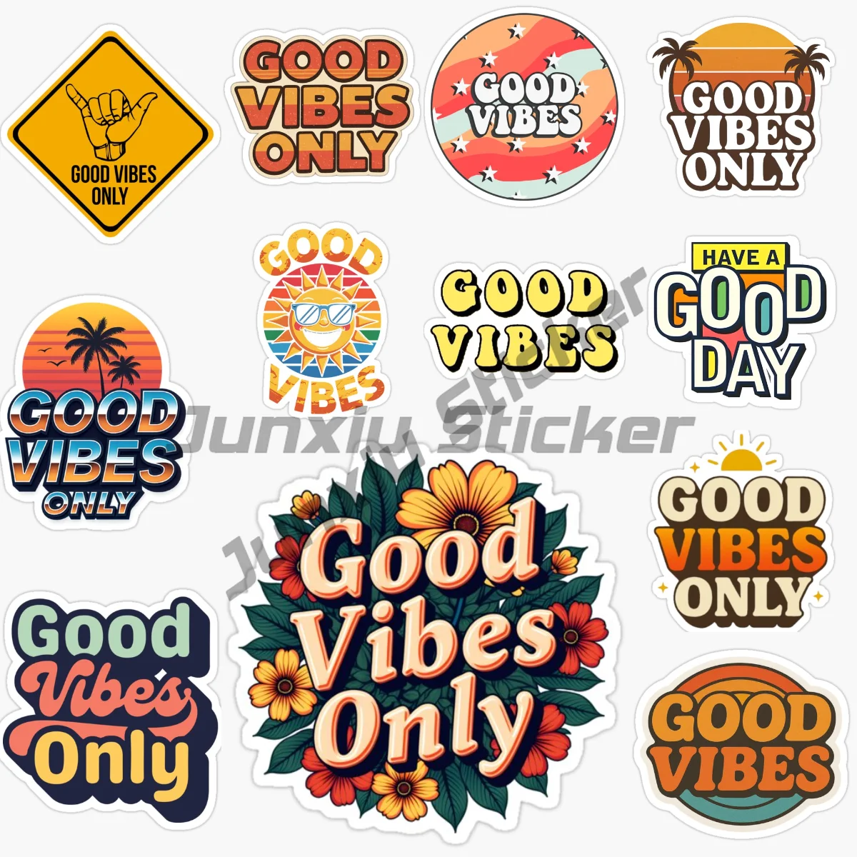 

GOOD VIBES ONLY Car Sticker Motorcycle Vinyl Bumper Truck Car Wall Room Bicycle Van Window Decorate PVC Decals