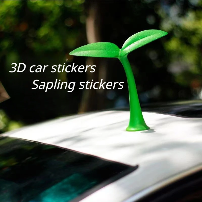 3D Stereoscopic Car Stickers Creative Roof Sapling Bean Sprouts Collision Devil's Horn Horn Cute Car Decoration Car Sticker