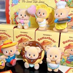 Butterbear Sweet Life Series Blind Box Doll Toys Action Figure Butterbear Flocking Figurines Desktop Gifts For Toy Girls