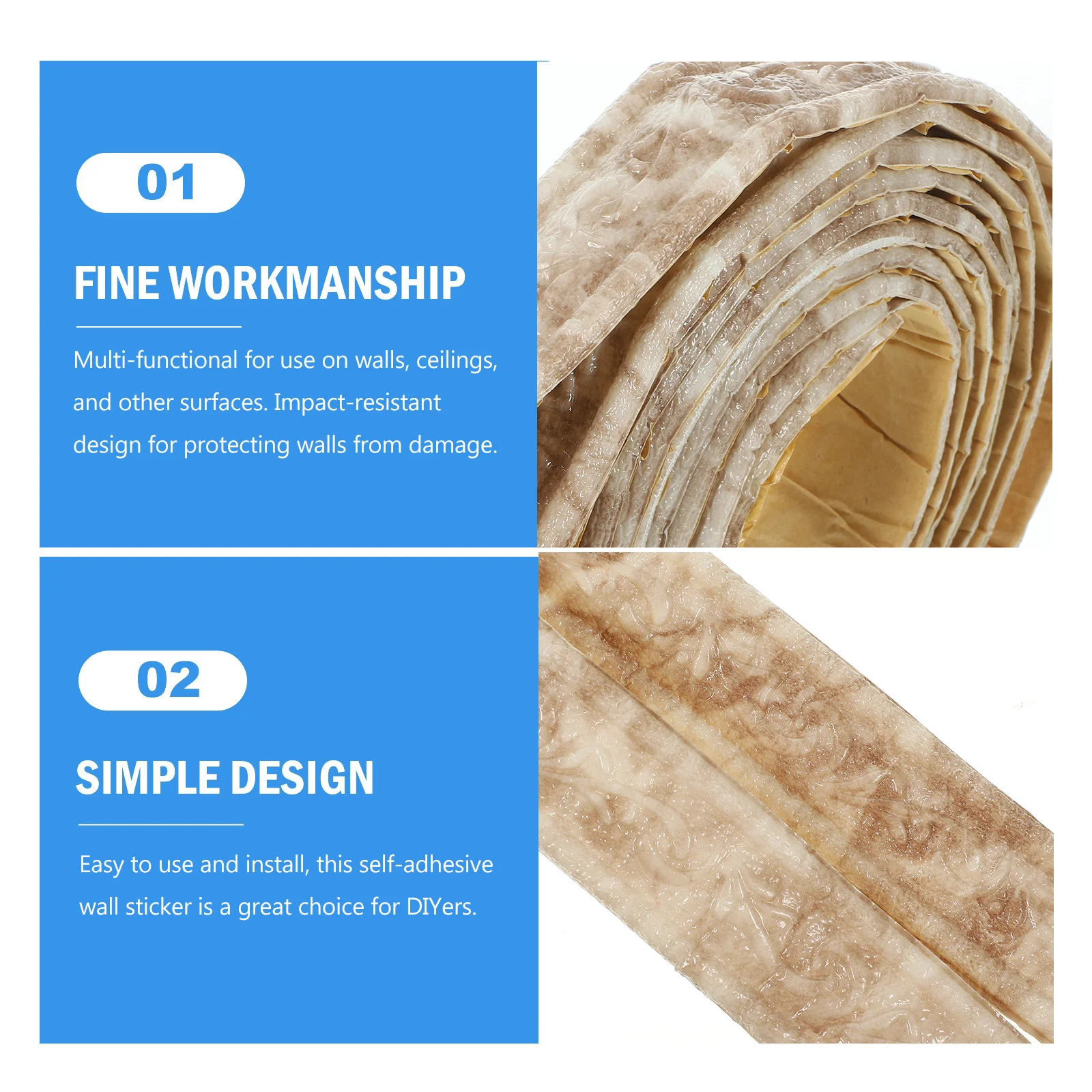 4.5 سنتيمتر قشر وعصا تقليم السد قطاع ذاتية اللصق جدار الزاوية صب مقاومة للصدأ سهلة التركيب صب الكسوة