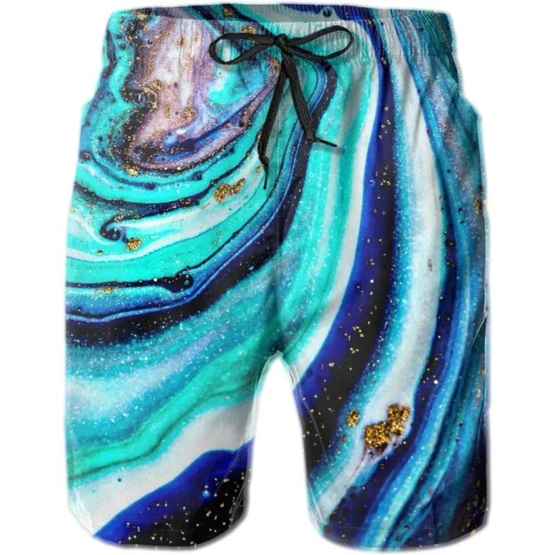 

Мужские шорты, пляжные шорты с градиентным 3D принтом, мужские гавайские шорты для плавания, спортивные шорты для спортзала, повседневные шорты на шнурке
