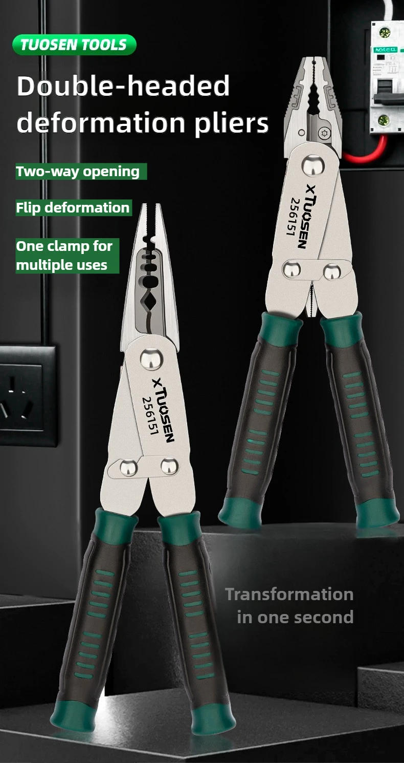 TUOSEN متعددة الوظائف قواطع الأسلاك كماشة إبرة زردية طويلة الفكين متجرد الأسلاك الكهربائية أدوات عملية عالية الأداء #5