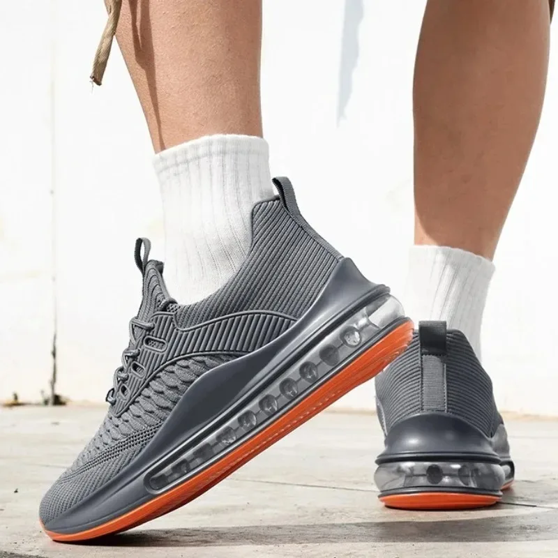 

Best-selling Air-cushioned Running Men's Multi-color Woven Breathable Large-sized Lightweight Flat Lace-up Sports Casual Shoes