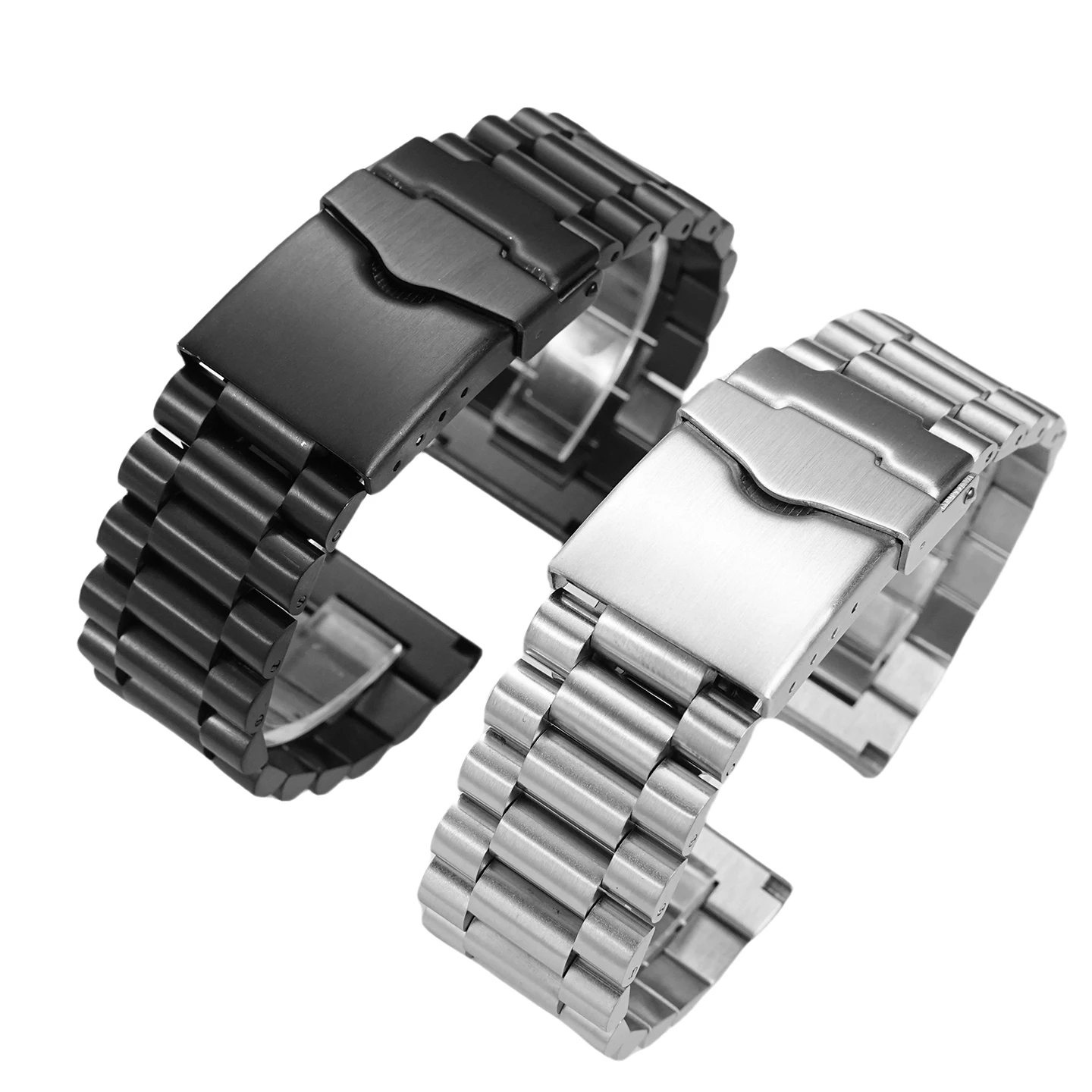 22mm 20mm pulseira de aço inoxidável de alta qualidade prata preto sólido links pulseira apto para tag heuer carrera f1 pulseiras de relógio masculino