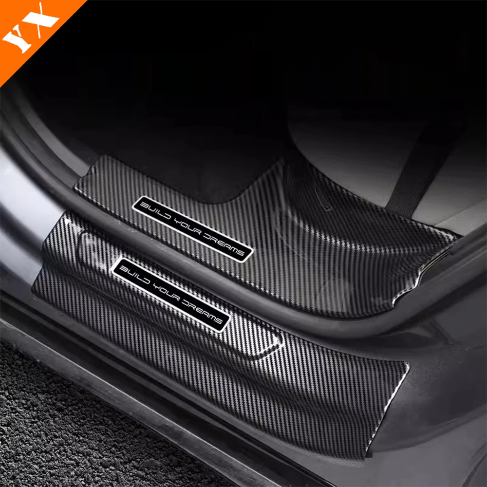 For BYD Song L 2024-2025 Exterior Accessories Auto Plastic Carbon Interior Door Sill Scuff Plate Welcome Pedal Cover Sticker
