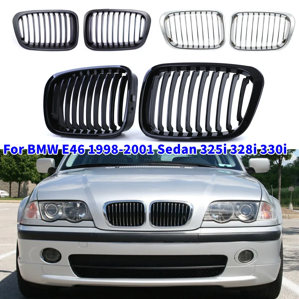 

Для BMW E46 седан 325i 328i 330i 1998 1999 2000 2001 однолинейная передняя решетка радиатора бампера решетка почек автомобиля запасная часть