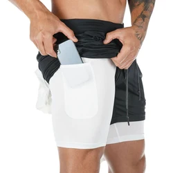 2-in-1-Trainingslaufshorts für Herren 5-Zoll-Sportshorts mit Kompression futter