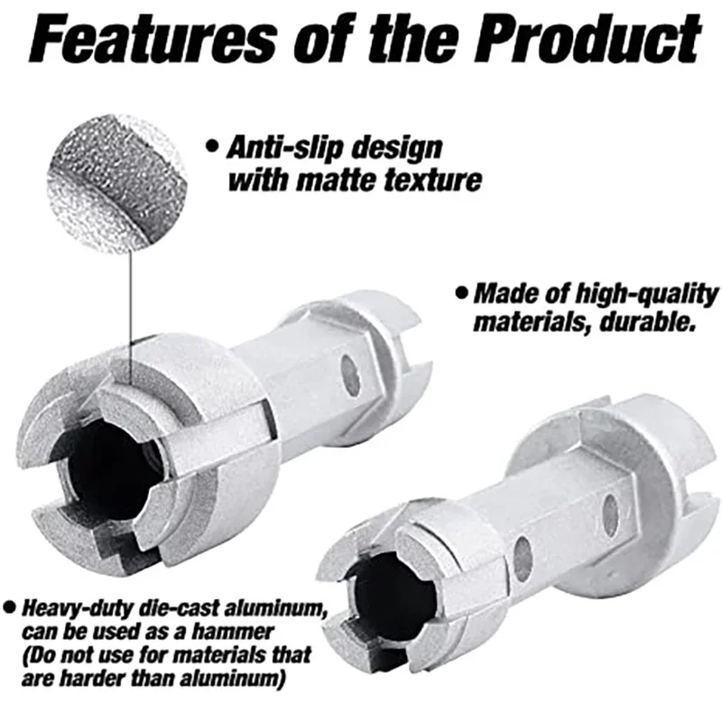 Badewannen-Abfluss-Entferner-Schraubenschlüssel, Badewannen-Abflussschlüssel mit zwei Enden, Abfluss-Entferner-Werkzeug, Schraubenschlüssel aus Zinklegierung für Badezimmer