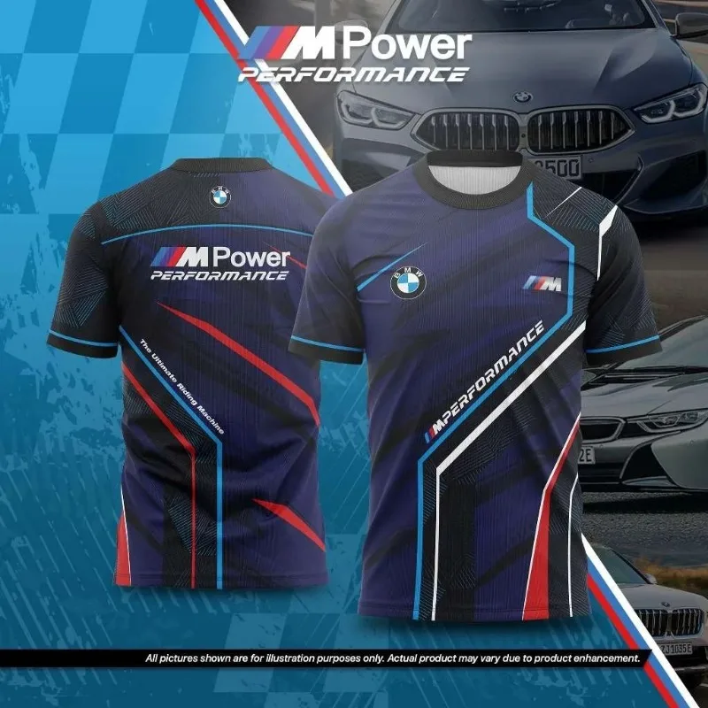 

BMW Men's GS Motorcycle Round Neck Short Sleeved Shirt, 3D Printed Quick Drying Top, Birthday Gift Men's T-shirt, Cycling Suit