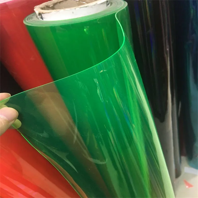 Eco-friendly Translucent Faux Leather Sheets Iridescent PVC Vinyl Film for Packaging Decorations Bag Making DIY Crafts Handmade