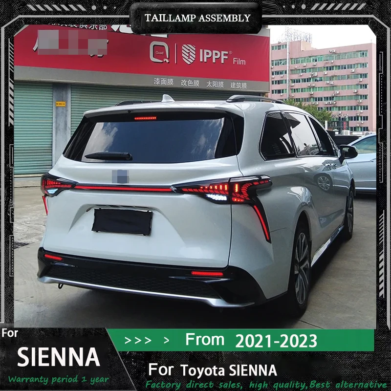 

For Toyota SIENNA 2022 Car Tail Light Assembly Dragon Scale LED Running Lights Dynamic Turn Signal Brake Reversing Hightlights