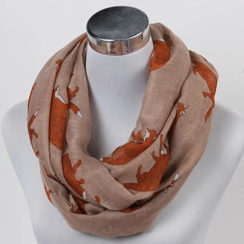 Cross-Border Hot Sale Fox Scarf Women\'s Animal Print Fashion Decorative Cotton and Linen Scarf Foreign Trade Wholesale