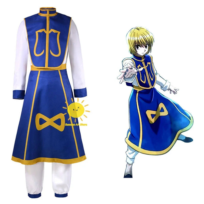 Anime Kurapika Cosplay Hunter X Hunter costumi Cosplay Kurapika uniforme parrucca vestito catene Halloween Carnival Party Cos donna uomo