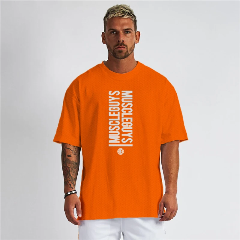 Gym Fitness Workout Sport Short Sleeves Oversized Loose Tops Summer Mesh Breathable Quick Dry Cool Short Sleeves Men's T-shirt image 3