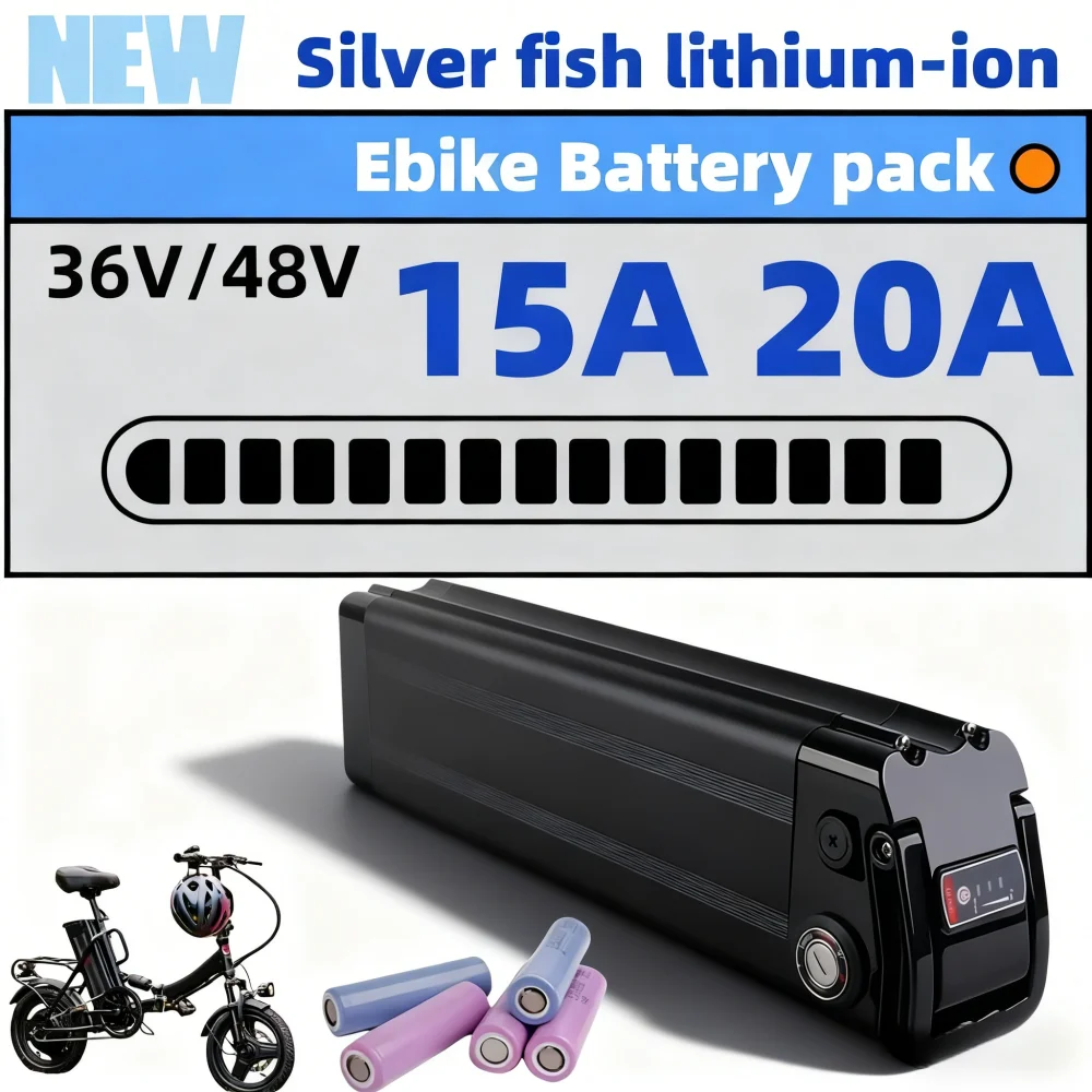 

48V 20Ah 15Ah Silverfish Lithium Ion high power 250W 500W 750W 1000W 36V 20Ah 15Ah 18650 Battery Pack+2Acharger