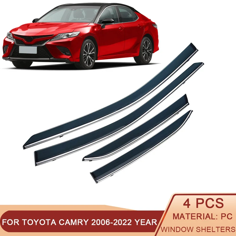 

For TOYOTA CAMRY XV70 V4 6TH 7TH 8TH 2006-2022 Car Window Sun Rain Shade Visor Shield Shelter Deflector Cover Frame Sticker