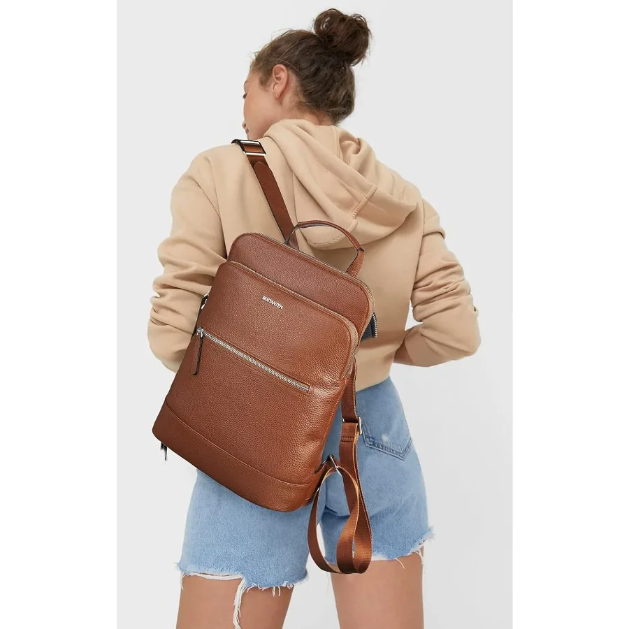 حقيبة ظهر للكمبيوتر المحمول من الجلد من BOSTANTEN للنساء مقاس 15.6 بوصة حقيبة كمبيوتر للسفر والعمل حقيبة نهارية كبيرة الحجم #2