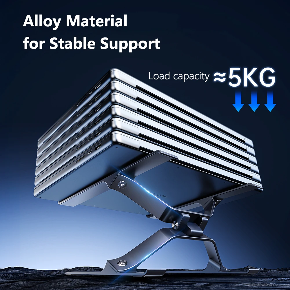 حامل كمبيوتر محمول قابل للتعديل حامل كمبيوتر محمول من سبائك الألومنيوم لأجهزة الكمبيوتر المحمولة مقاس 10-17.3 بوصة