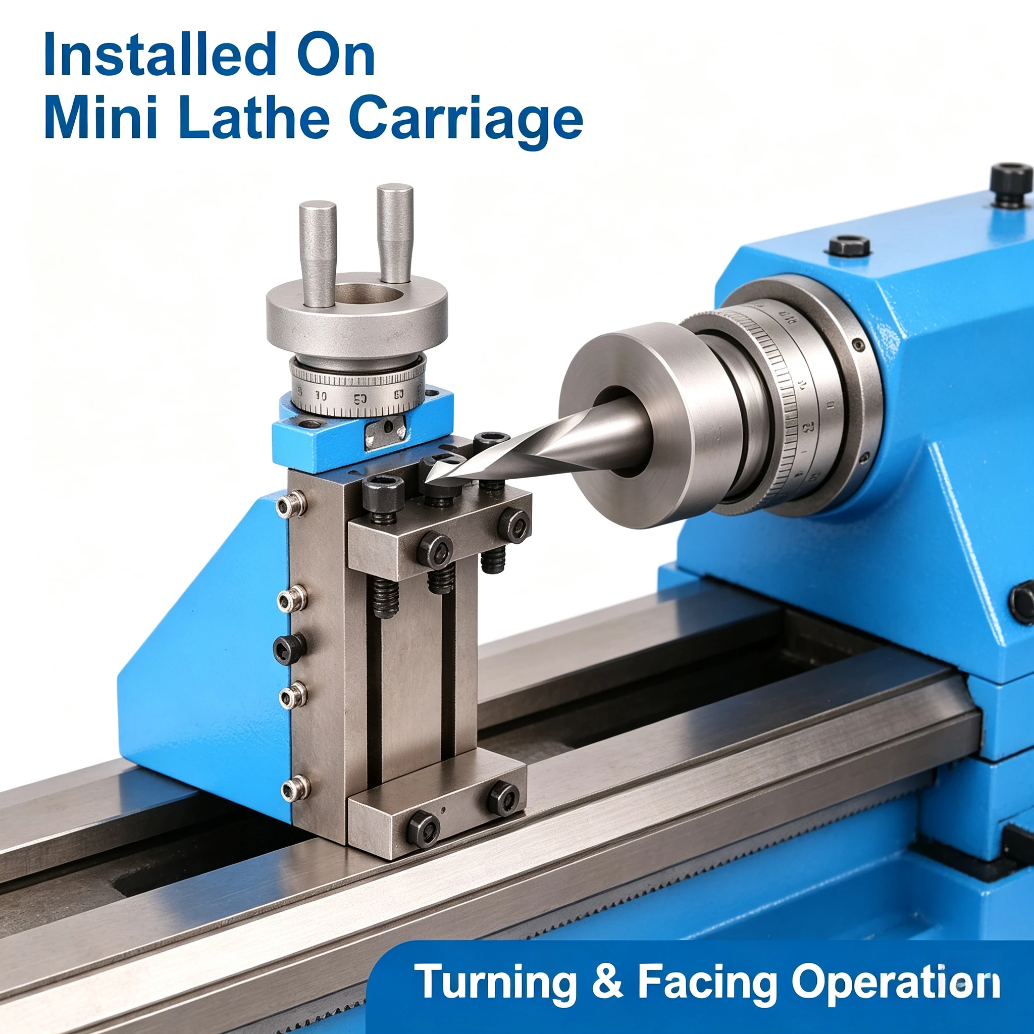Vertical Sliding Quick Change Tool Post Compatible With WM210V Mini Lathe Vertical Inner Hole Sleeve Lifting Tool Holder Set