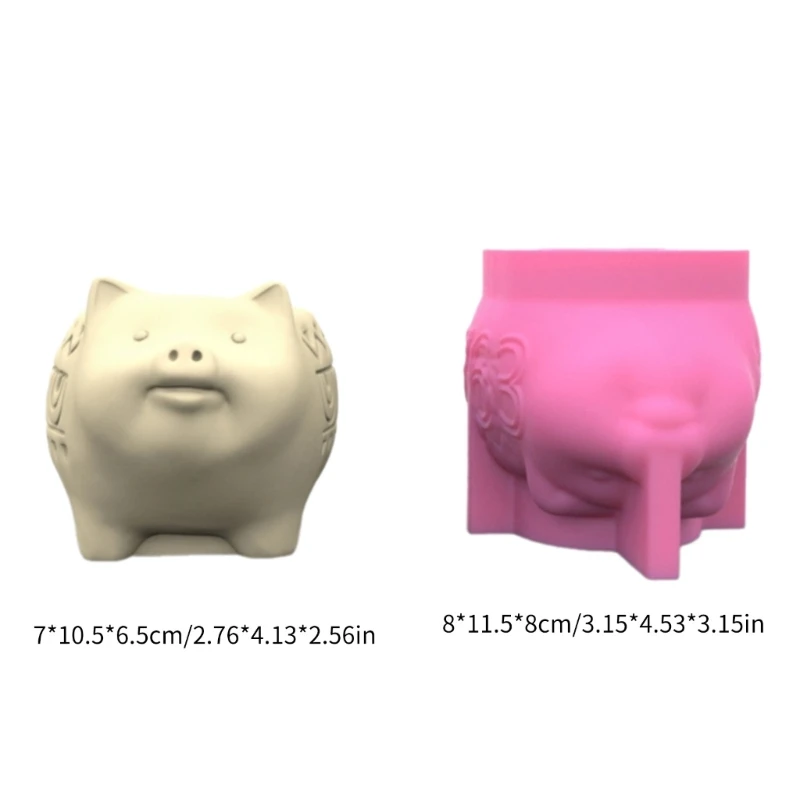 Silicone Mould for Succulent Planter Little Piggy Shaped Figure Flower Pots Mould Stylish Home Decoration Making Molds