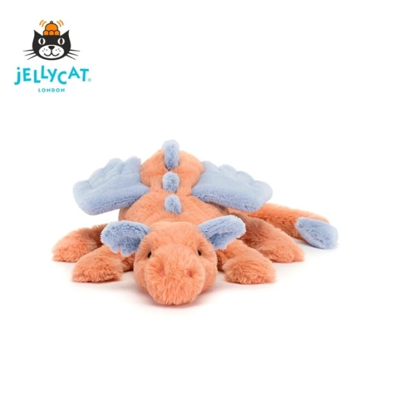 Jellycat Persimmon Dragon 66 см мягкая пушистая плюшевая игрушка - 100% натуральная приятная кукла, новая с биркой для подарка