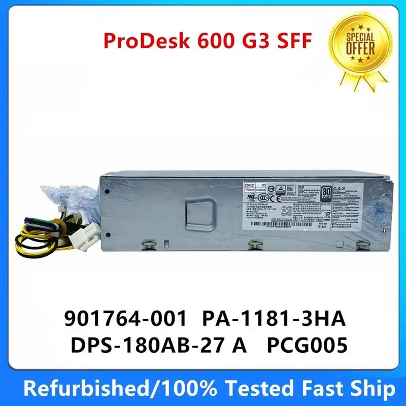 To For HP ProDesk 600 G3 SFF 180w Power Supply PSU 901764-001 L08404-002 PA-1181-3HA DPS-180AB-27 A D18-180P1A PCG005 100%