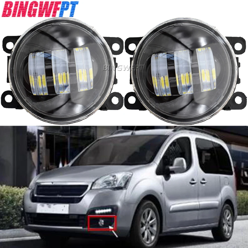 High Quality Fog Lamp Fog Light LED Front Fog Lights For Peugeot Partner Tepee 2008- Car Styling Round Bumper Halogen Fog Lamps