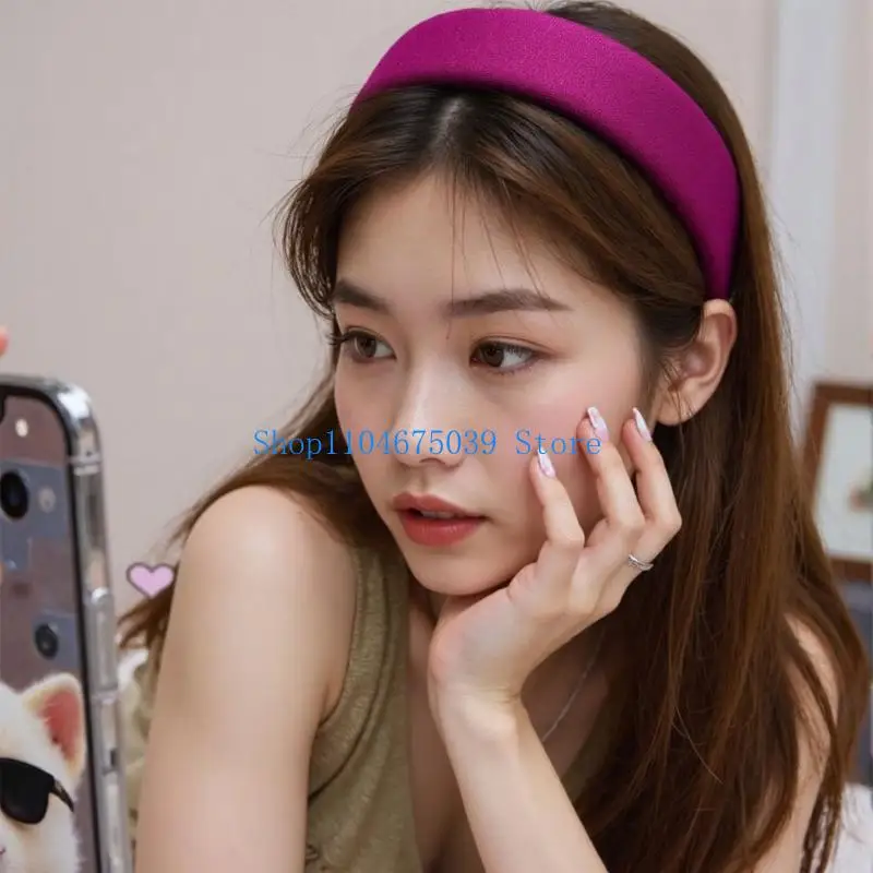 5asd Comfortable Pleuche Color Sponge Hairband Elegant Stylish Headwear For Women Teens Daily Use Accessories