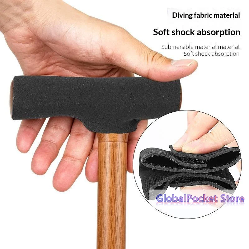 1Pcs Soft Anti Slip Cane Handle Cover Shock Absorption Adjustable Crutch Pads Fit For Elderly Daily Walking Aid Accessories