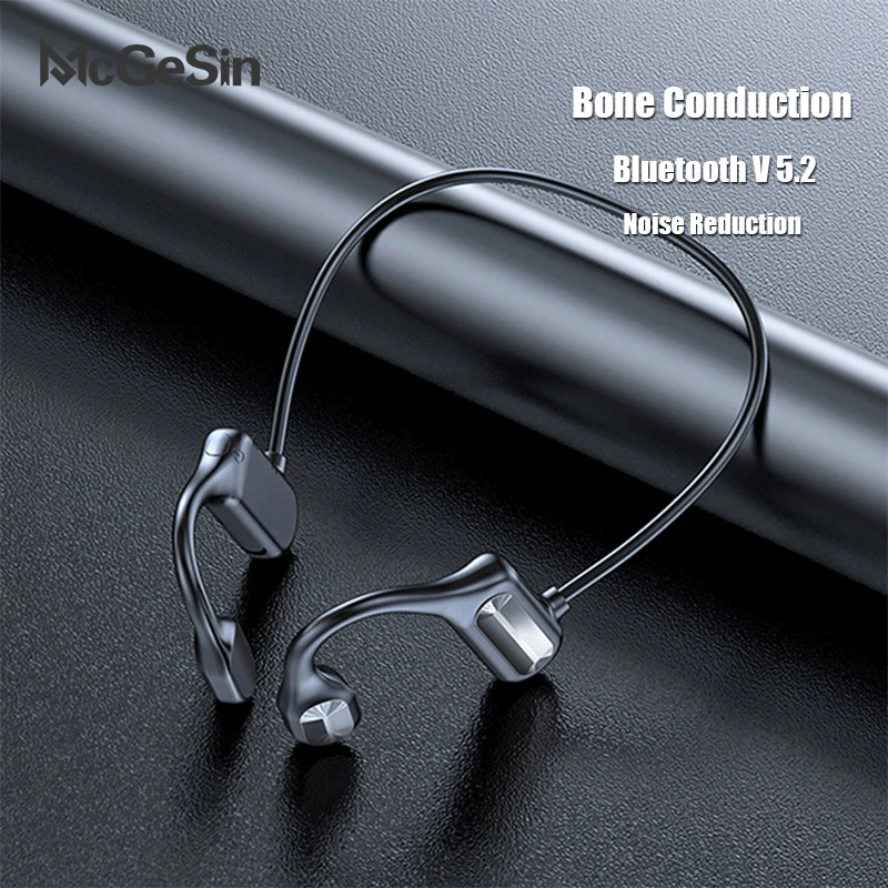 New IPX5 Water Proof Wireless Bone Conduction Headphones Sports Headset Bluetooth Compatible Hands Free Earphone with Microphone