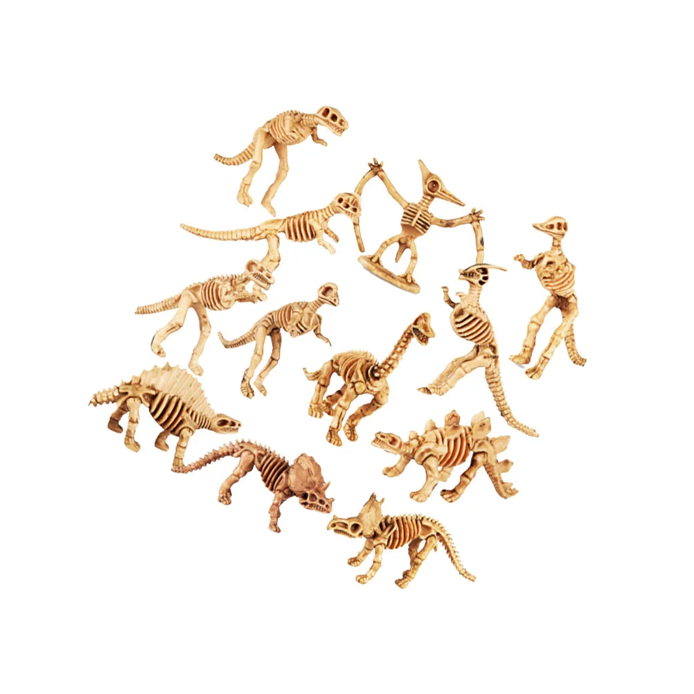 

12 Pcs Mini Dinosaur Model Toy Simulation Archeological Excavation Dinosaur Crafts Creative Desktop Ornament