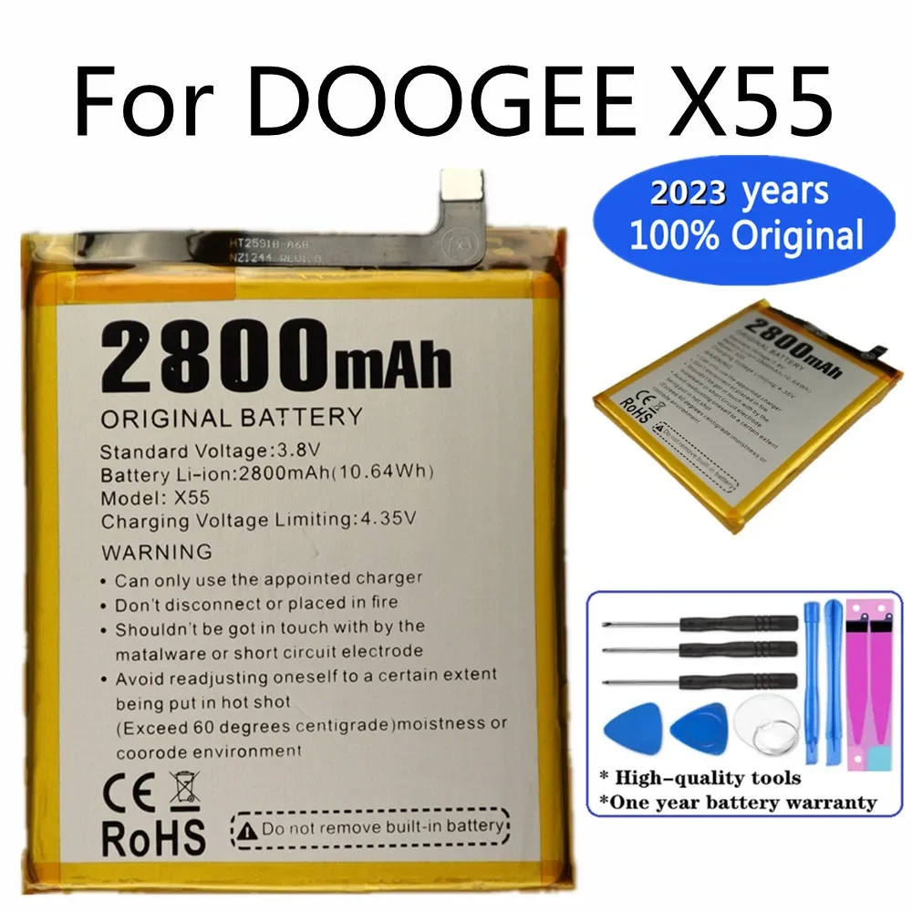 

2023 years New High Quality Orginal 2800mAh Replacement Battery For DOOGEE X55 Smartphone Bateria Batteries + Tools