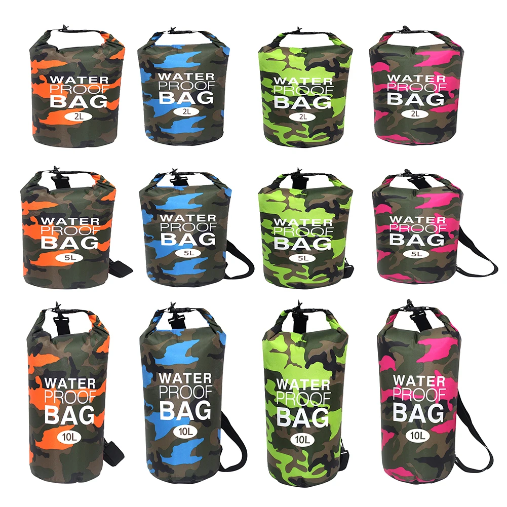 

Camouflage Swimming Bag Waterproof Dry Sack Storage Pouch for Trekking Boating