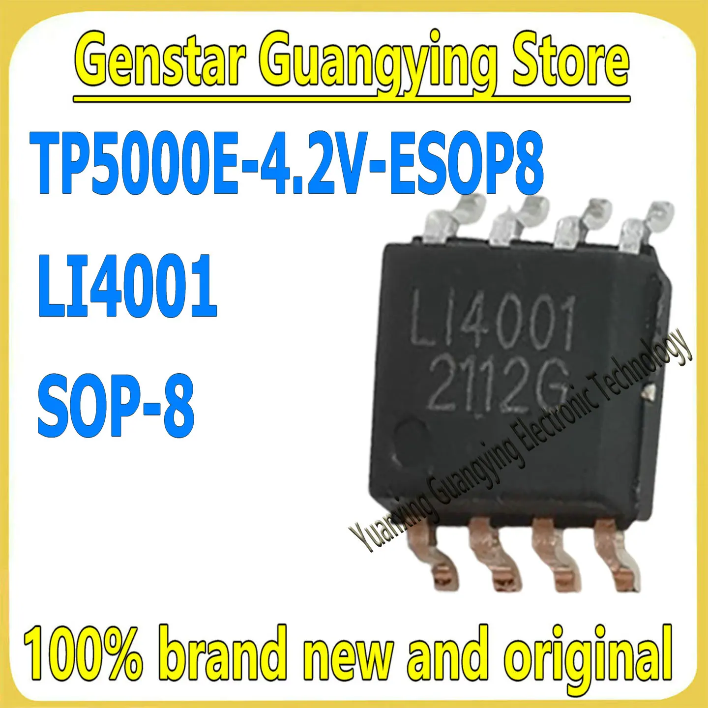 (10–100 pieces) TP5000E-4.2V-ESOP8 TP5000E Part Number: LI4001 ESOP-8 Lithium Battery Management IC 100% Brand New, In Stock