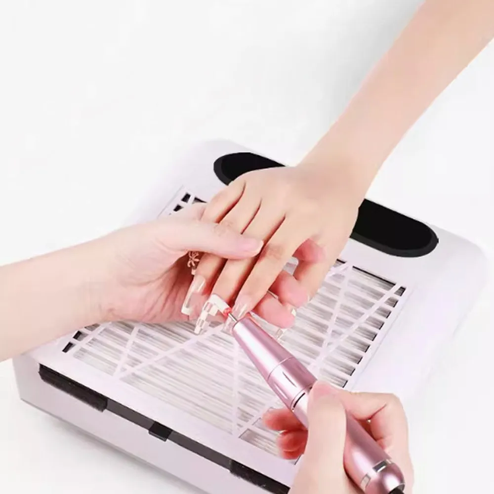 80W High-Power Nail Vacuum Cleaner with Debris Adsorption, Self-Service Nail Art Tool, Facial Cleanser and Makeup Remover Drill