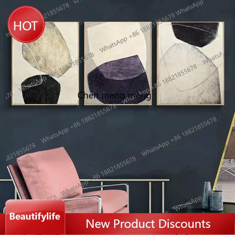 

zq10 Ручная роспись абстрактные скандинавские украшения гостиной диван фон стены современная вилла большая картина маслом