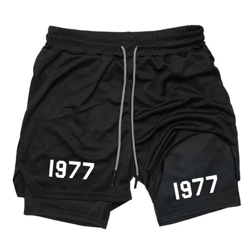 Sportswear 2-in-1Gym Workout Shorts for Men Stretchy Athletic Compression Fitness Running Jogging Comfortable Multi-functional
