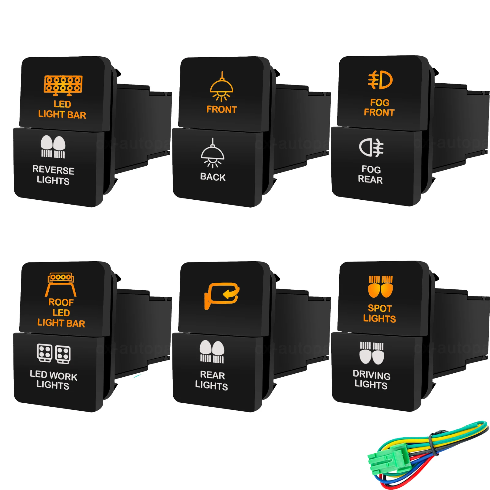 Car Push Switch Dual ON OFF Button Led Bar Roof lights Fog Spot Driving Lights Button For Toyota 4Runner Hilux RAV4 Prado Camry