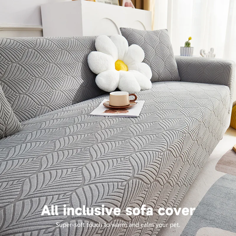 Stretch Jacquard Sofa Cover Full Slipcover Machine Washable Anti-Slip Cat Scratch Resistant Four Season Protector Sectional