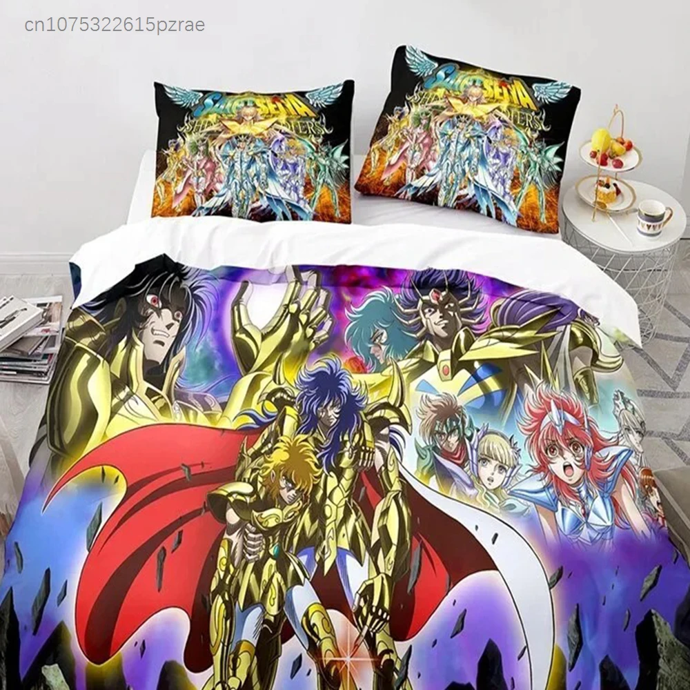 Anime Saint Seiya Bedding Set For Bedroom Soft Modern Bedspreads Comefortable Kids Duvet Cover Quilt Cover And Pillowcase