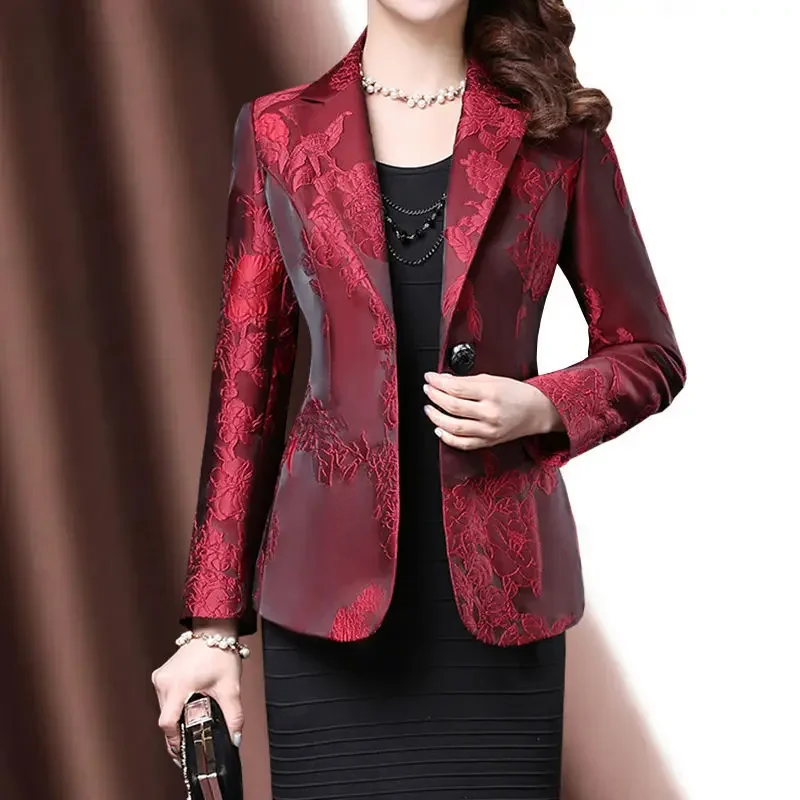 Solid Color Loose Temperament Button Fashion Elegant Women's Clothing Thin Autumn Winter Tops Intellectual Generous Notched A257