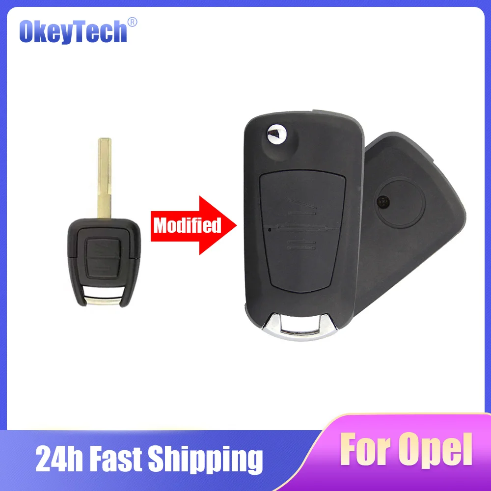 

Okeytech 2 Buttons Modified Flip Remote Key Shell For Opel Vauxhall Astra Zafira Vectra Omega Uncut HU43 Blade