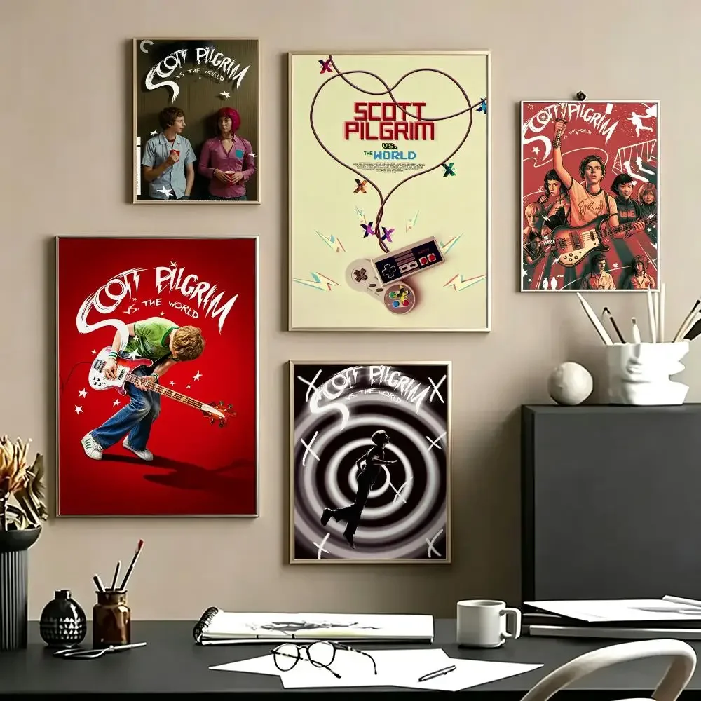 comic Scott Pilgrim vs. the World HD Self Adhesive Waterproof Art Print Wall Decor for Bedroom Living Room Home Gift