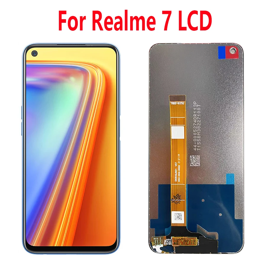 

6,5 ''оригинальный ЖК-экран для Realme 7 5G, сенсорная панель, дигитайзер, запасные части для Realme 7, ЖК-дисплей с рамкой