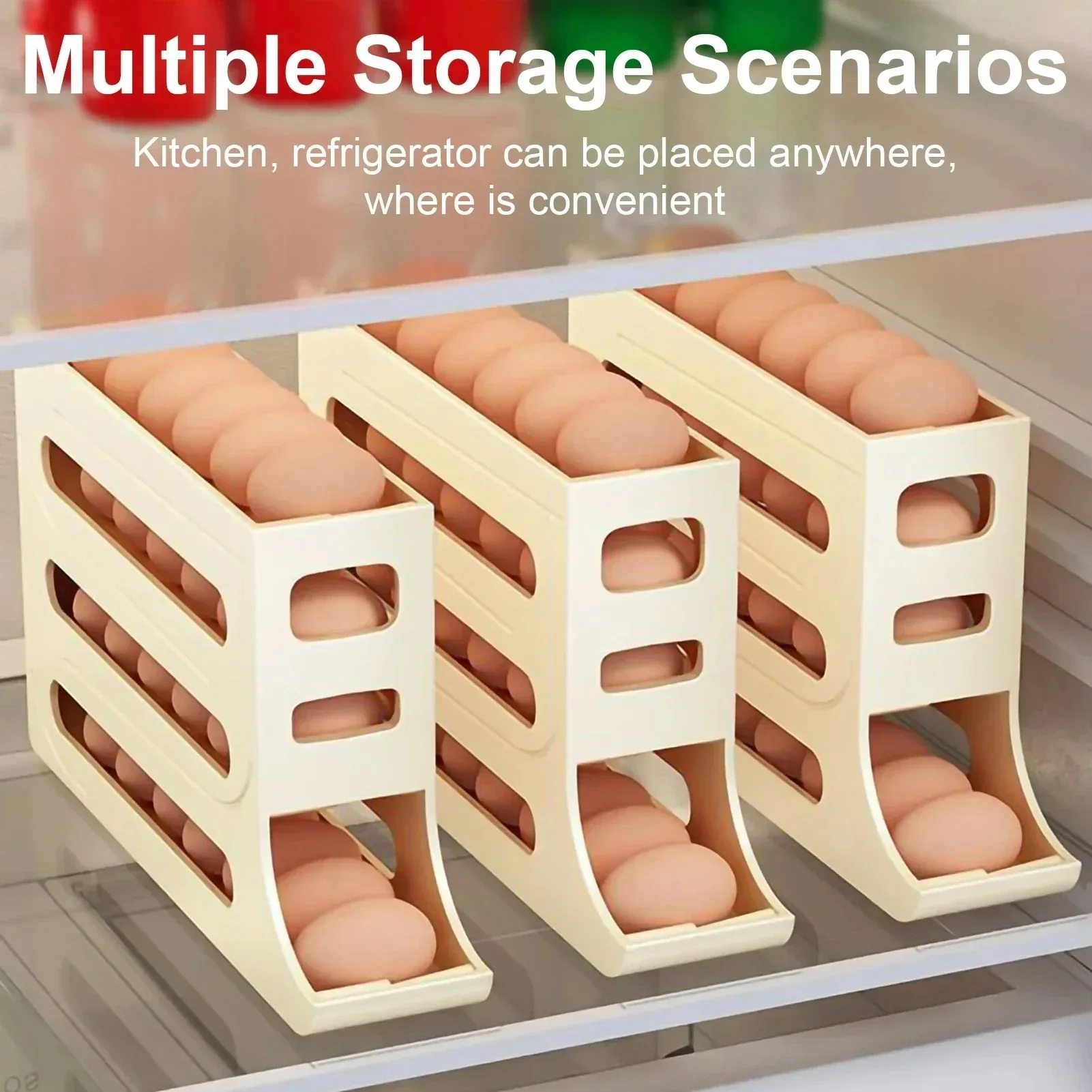 

Refrigerator Egg Storage Box Kitchen Egg Box Storage Egg Box Large Capacity Dedicated Egg Carton Egg Rolling Egg Storage Box