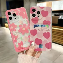 Heart Flowers Card Soft Phone Case For OPPO Reno 11 10 12 13 Pro 8 7 6 5 Lite 13F 12F 11F 5Z 6Z 7Z 8Z 8T Find X3 X5 Lite Cover