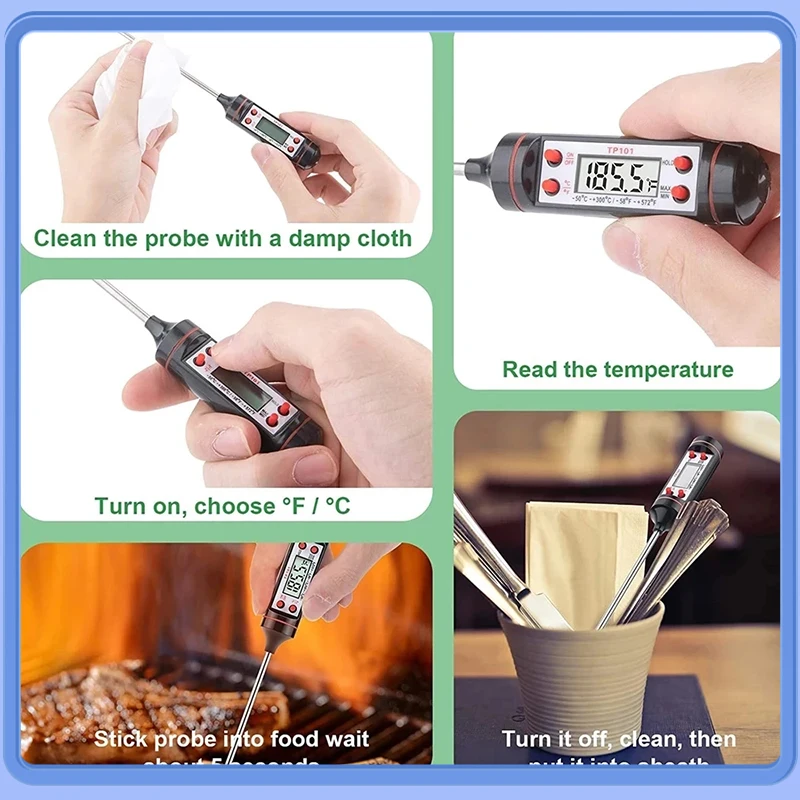 Youpin-termómetro Digital con Sensor de temperatura para cocina, medidor de temperatura de alimentos para barbacoa, crema de carne, líquido, herramienta de termopar para horno