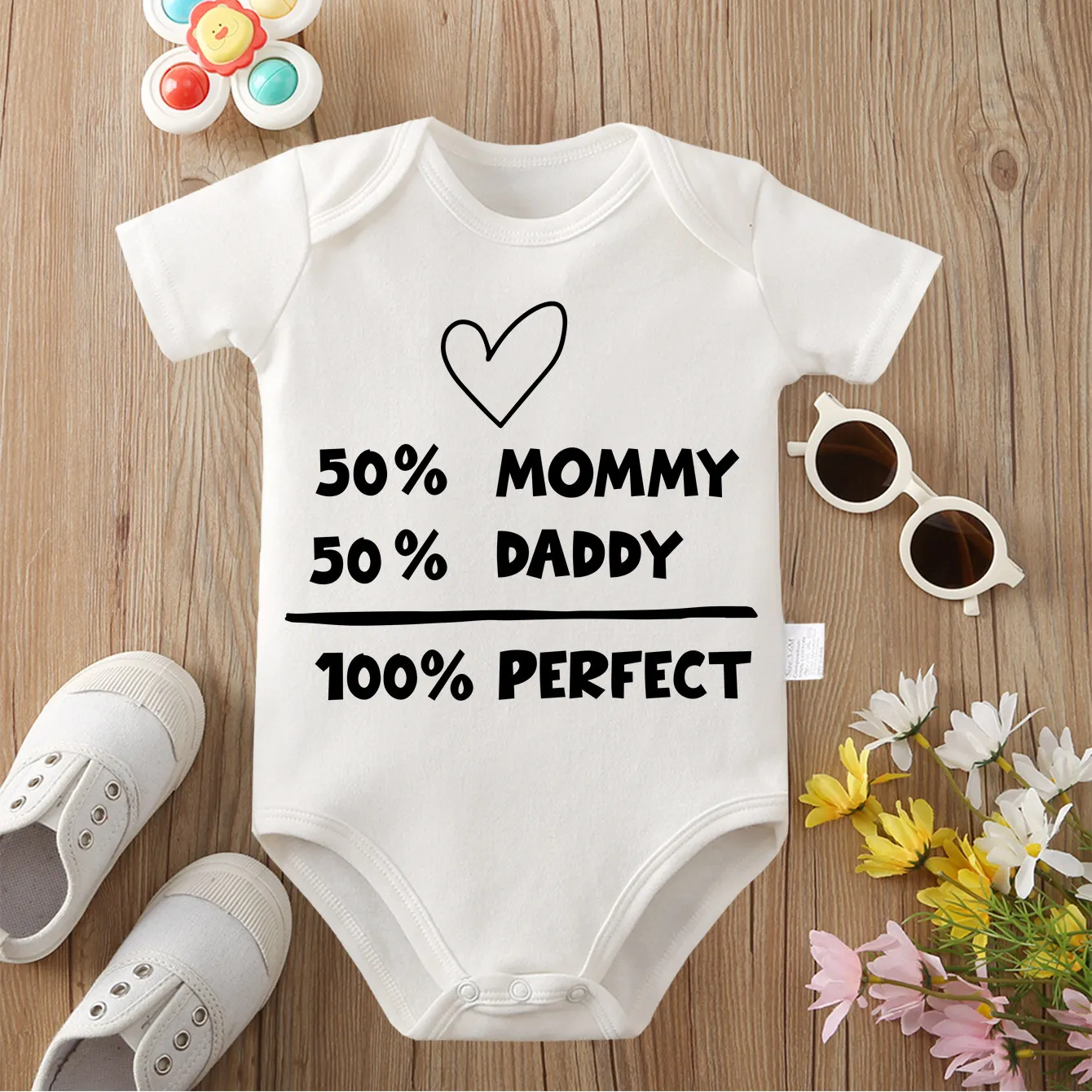 

100% Cotton Onesie Cloths We Are Happy Family Exquisite Print Comfortable Bodysuit for Baby Jumpsuit for 0 To 12 Months Newborn