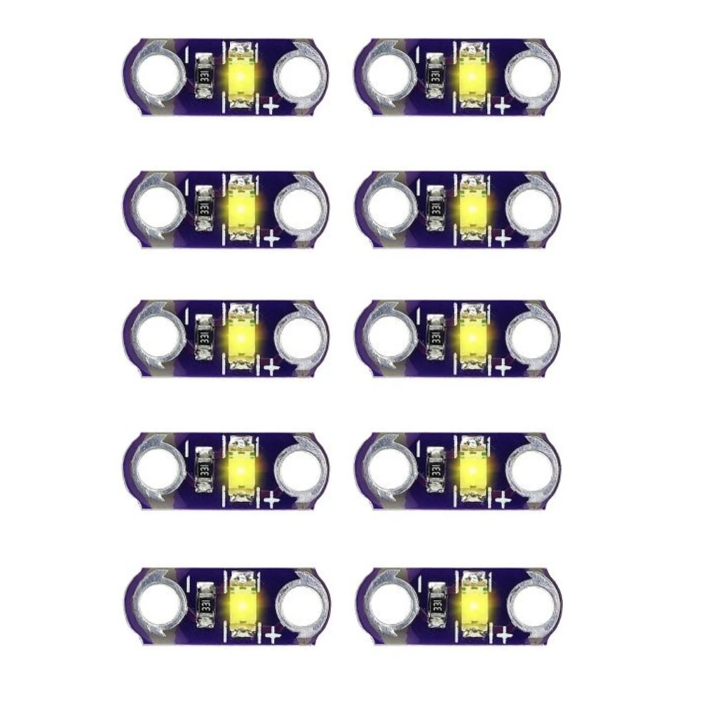 10/5 sztuk Mini LilyPad LED SMD LED moduł oświetlenia sprzętu dla Arduino niebieski/czerwony/różowy/żółty/zielony/biały/pomarańczowy/fioletowy płyta